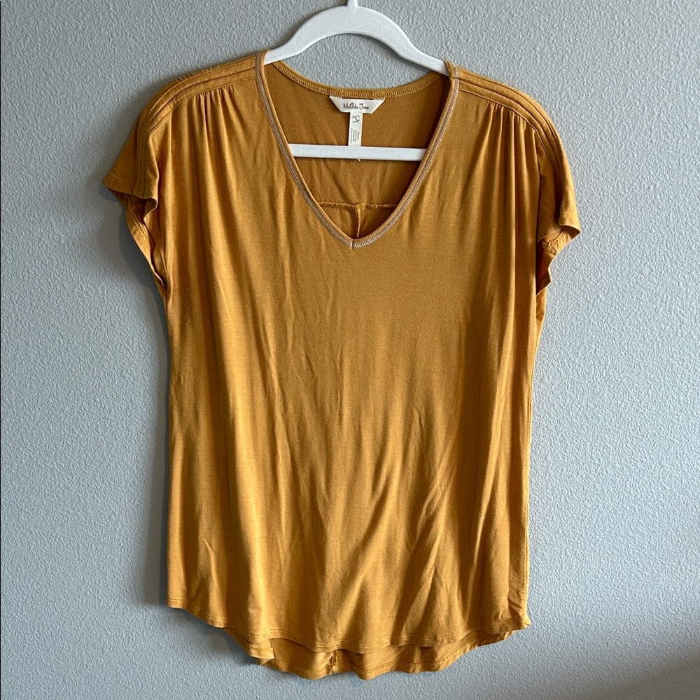 Matilda Jane Mustard V-Neck Short Sleeve Tee